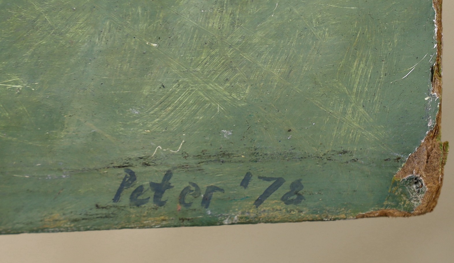 Peter Carey, oil on board, 'Wide Open Spaces', signed and dated '78, 32 x 57cm, unframed